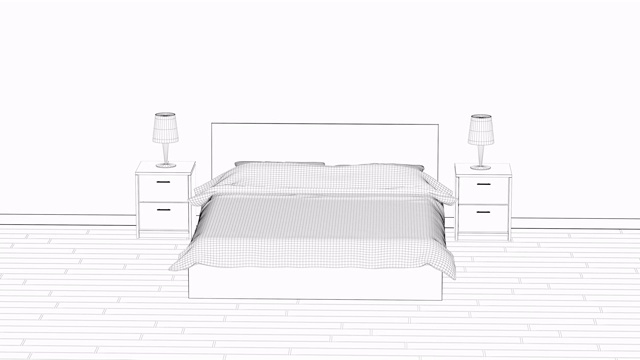 现代卧室的3d设计视频素材画面2