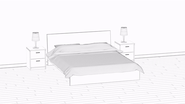 现代卧室的3d设计视频素材画面4