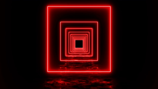 抽象红色环形广场背景无尽视频素材画面3