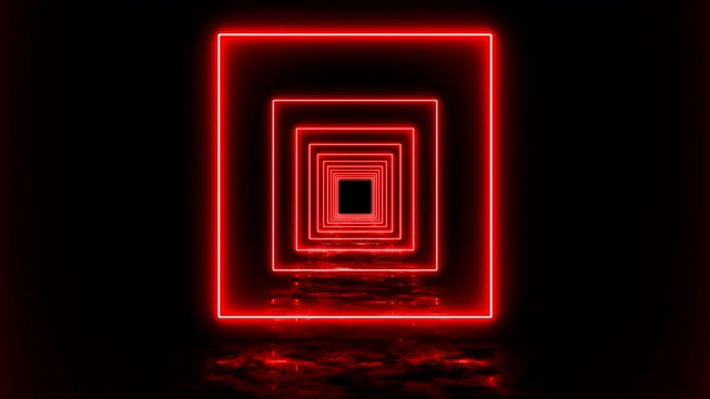 抽象红色环形广场背景无尽视频素材画面4