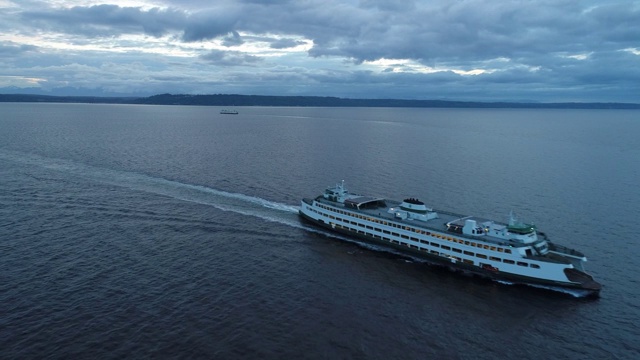 M/V 斯波坎德通行证歌手渡轮埃德蒙斯华盛顿美国视频素材