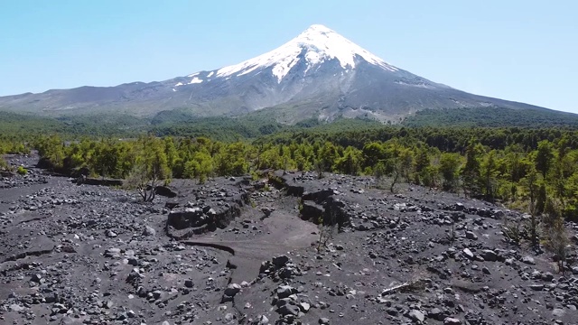 奥索尔诺火山无人机视图视频素材