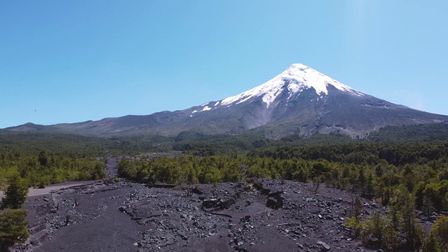 奥索尔诺火山景观无人机视图视频素材