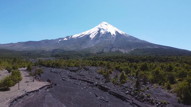 奥索尔诺火山无人机视图视频素材