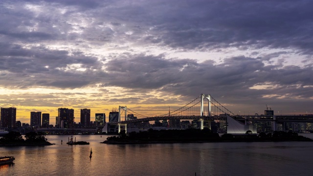 日到夜的时间流逝虹桥的时间流逝日本东京台场视频下载