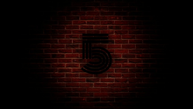 第5号砖墙背景上的霓虹灯动画视频素材画面2
