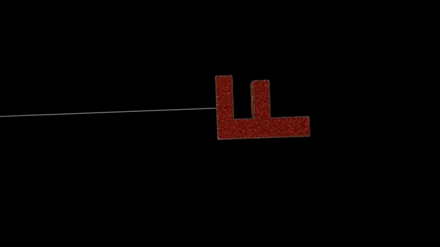 动态圣诞闪光装饰字体文字排印红金F视频素材画面1