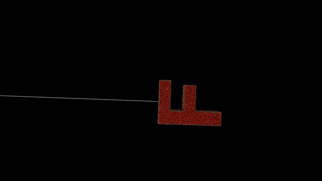 动态圣诞闪光装饰字体文字排印红金F视频素材画面2