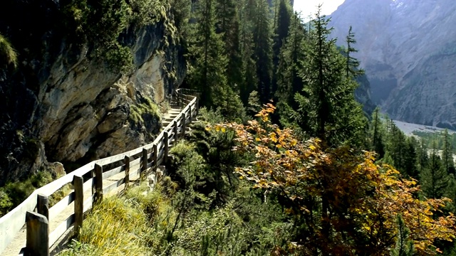 布雷斯湖全景，南蒂罗尔，意大利视频素材