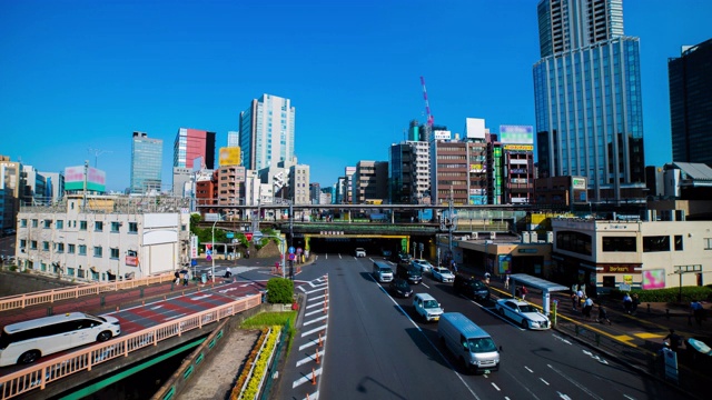 东京饭田桥车站白天堵车的一段时间视频素材