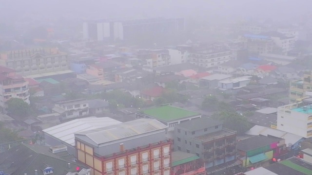 泰国曼谷大雨鸟瞰图。视频素材