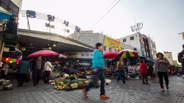 传统市场的延时拍摄视频素材