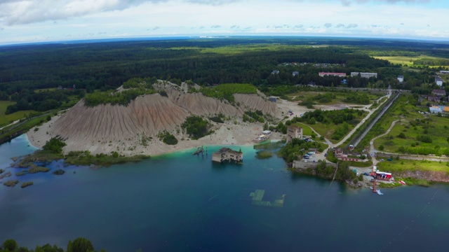 爱沙尼亚鲁姆的废弃采石场。土地风景。视频素材