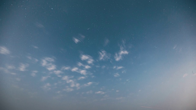 真正的夜空星星。自然星空蓝色背景。FullHD时间流逝视频素材