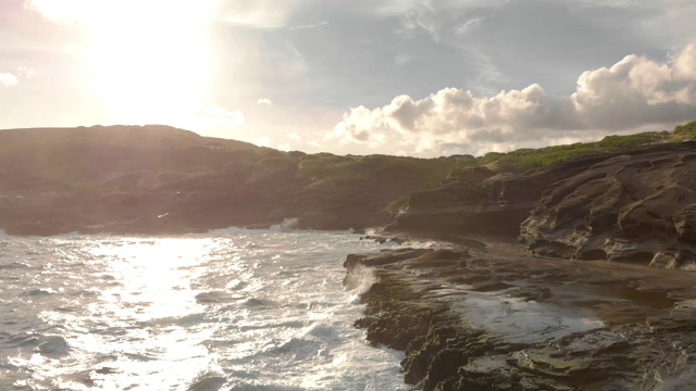 无人机瓦胡岛火奴鲁鲁夏威夷岛海岸海洋拍摄4k视频素材