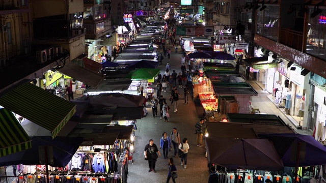 中国香港角步行街孟视频素材