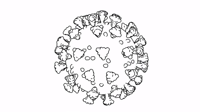 绘制冠状病毒、冠状病毒(COVID-19)传染病。视频素材