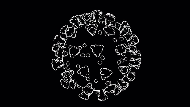 绘制冠状病毒、冠状病毒(COVID-19)传染病。视频素材