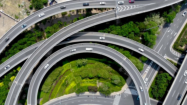 道路交叉口俯视图柏油路视频素材画面3