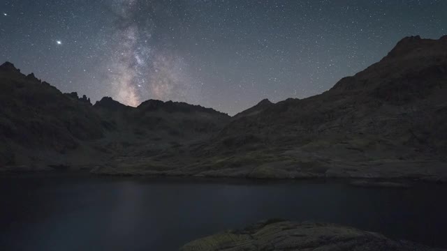 银河反射山湖视频素材