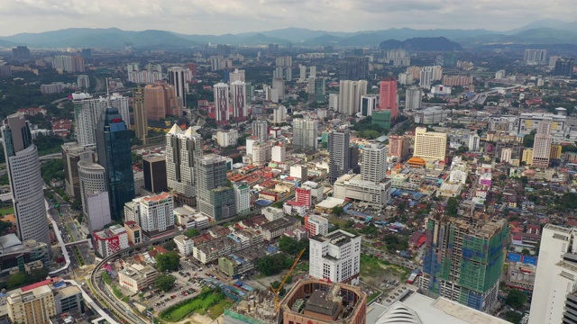 吉隆坡市景晴天空中全景4k马来西亚视频素材