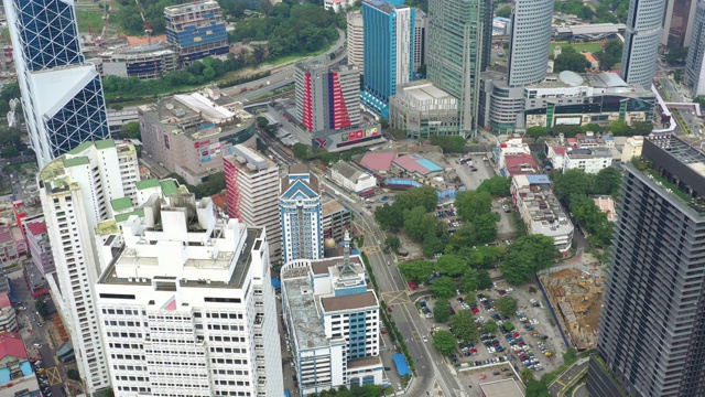 吉隆坡市中心白天交通航拍4k马来西亚全景图视频素材