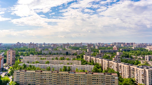 圣彼得堡住宅建筑和住宅区的时间跨度。俄罗斯视频素材