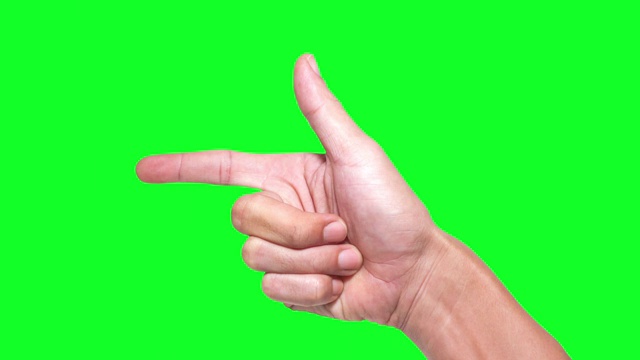 收集食指和拇指在绿色屏幕上的手势视频素材画面2