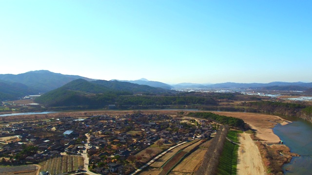 韩国庆相北道，Nakdonggang河/ Andong-si附近的安东浩村和Buyongdae悬崖视频素材