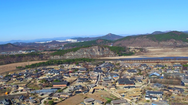 韩国庆相北道，Nakdonggang河/ Andong-si附近的安东浩村和Buyongdae悬崖视频素材