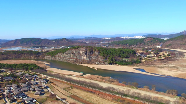 韩国庆相北道，Nakdonggang河/ Andong-si附近的安东浩村和Buyongdae悬崖视频素材