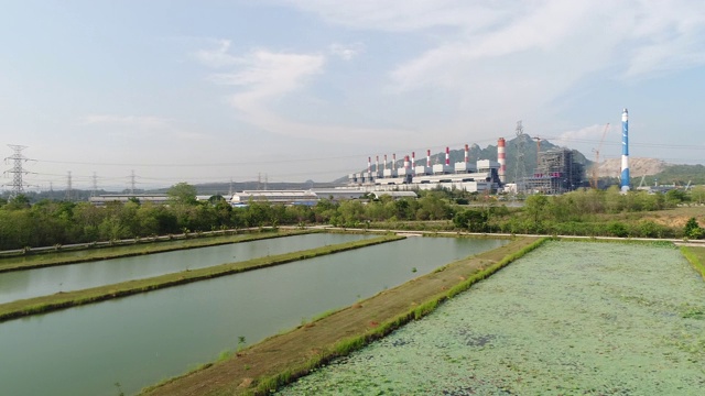 电力变电站、发电厂。鸟瞰图库存视频视频素材