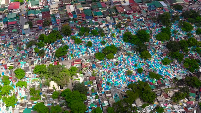 马尼拉北公墓鸟瞰图视频素材画面1