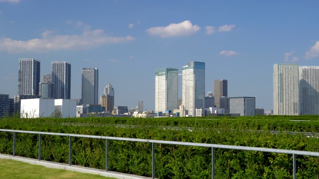 东京城市景观从屋顶花园视频素材