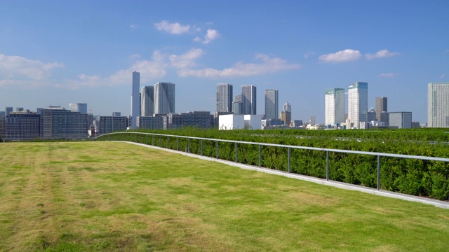 东京城市景观从屋顶花园视频素材