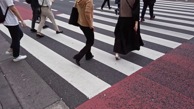 这是东京新宿区的一条人行横道视频素材