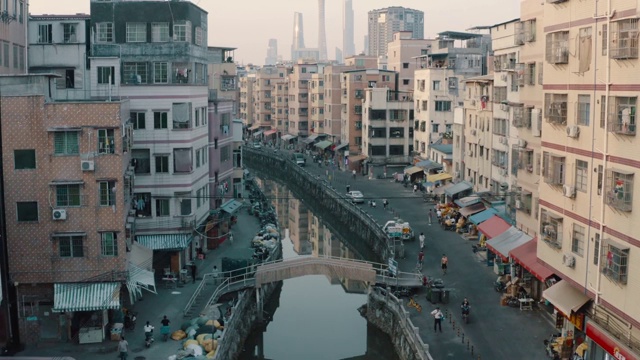 村子里的城市,广州,中国。视频素材