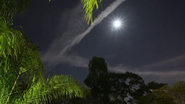 时间流逝，满月云景，巴西视频素材