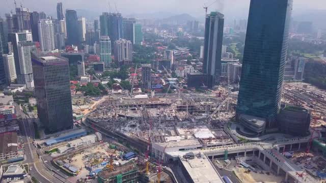 大型建筑工地鸟瞰图视频素材