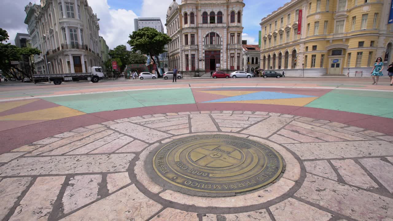 View to Recife downtown Marco Zero, Pernambuco，巴西视频素材