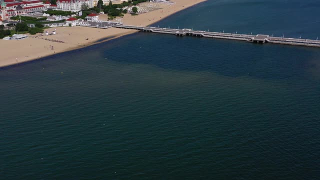 波罗的海，索波特莫洛鸟瞰图视频下载