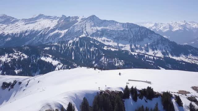 鸟瞰图雪山在圣加仑，瑞士。视频素材