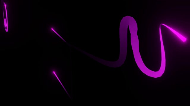 霓虹光波3D渲染。现代的线条。高质量4k镜头视频素材画面2