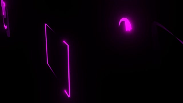 霓虹光波3D渲染。现代的线条。高质量4k镜头视频素材画面3