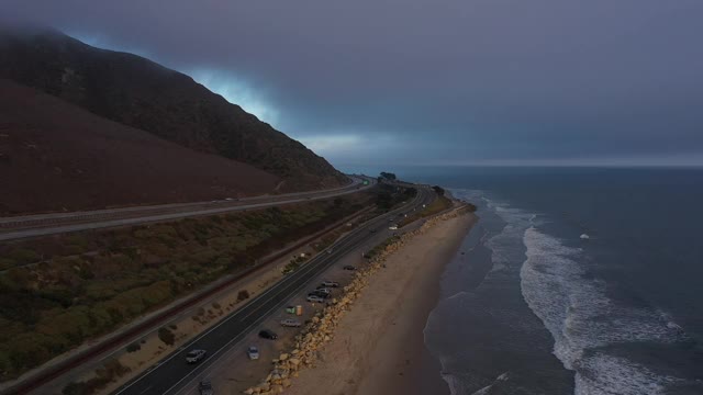 太平洋海岸公路加州无人机视图视频素材