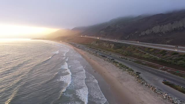 太平洋海岸公路加州无人机视图视频素材