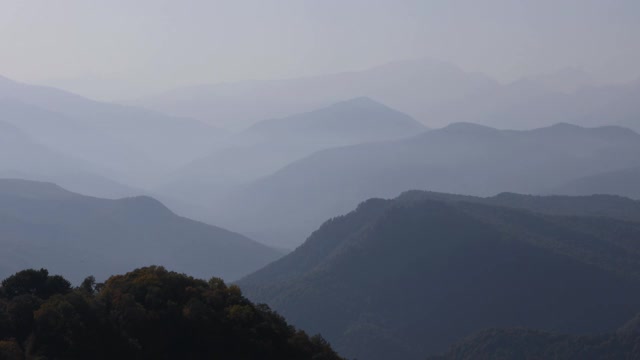 大雾和大烟山的山顶视频素材