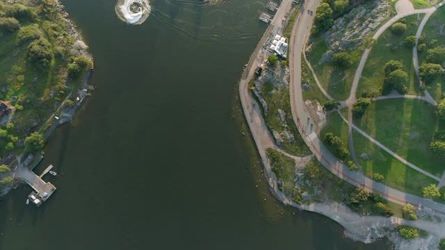 赫尔辛基埃拉海滨夏季空中视频素材