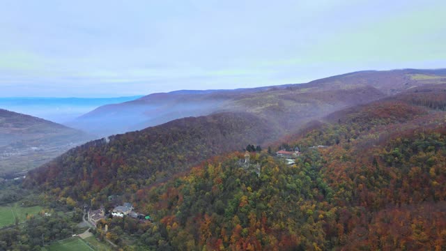 山天际线鸟瞰风景森林喀尔巴阡乌克兰视频素材