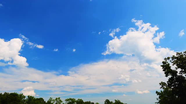 蓝天下的云景，时光流逝视频素材